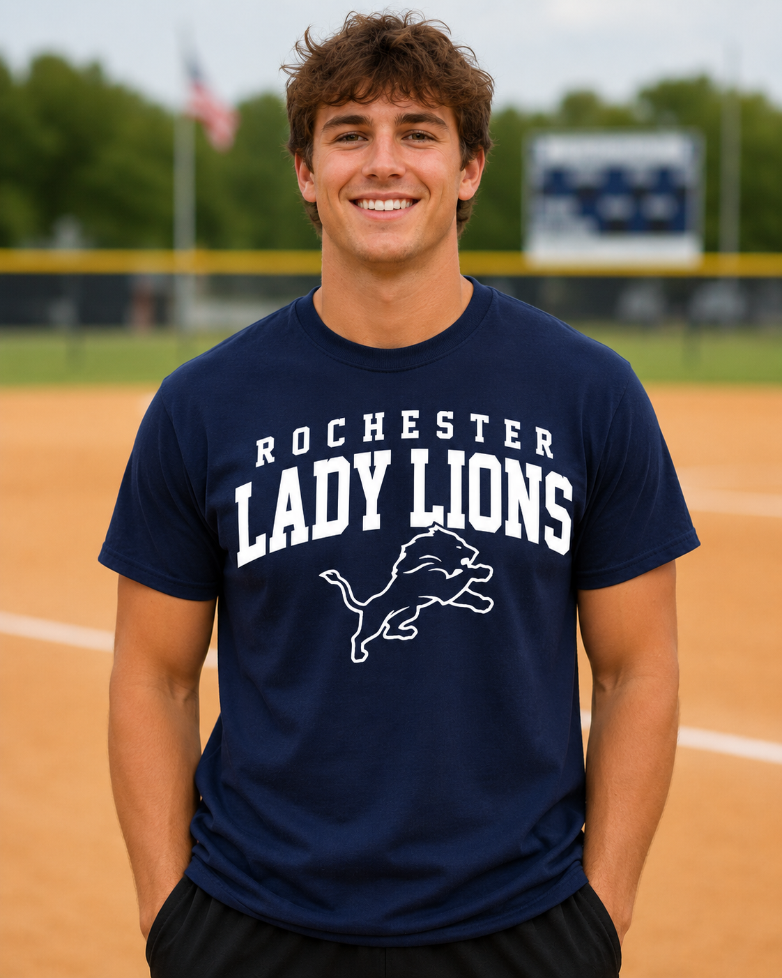 Men's Lady Lions Team T-Shirt - Navy Blue
