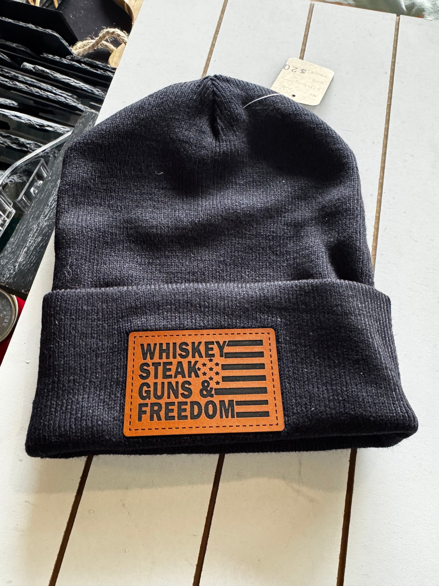 Winter Beanie - Whiskey Steak Guns Freedom