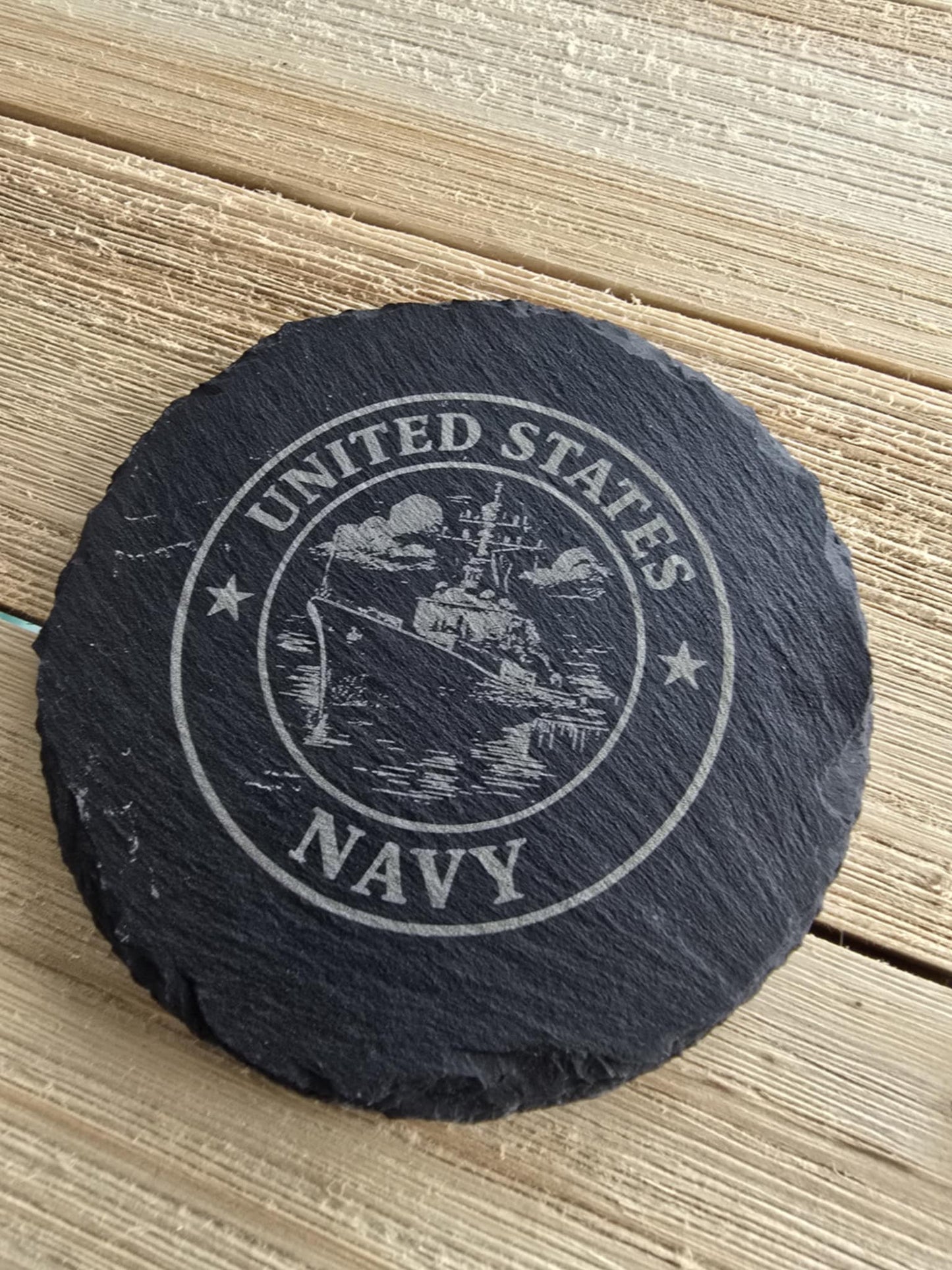 US Armed Forces Slate Coasters Set