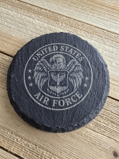 US Armed Forces Slate Coasters Set