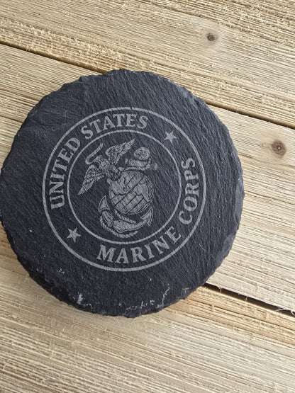 US Armed Forces Slate Coasters Set