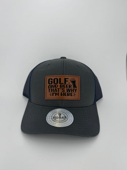 Here For Golf & Beer - Golf Trucker Hat