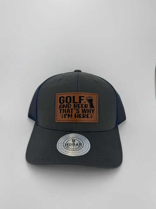 Here For Golf & Beer - Golf Trucker Hat