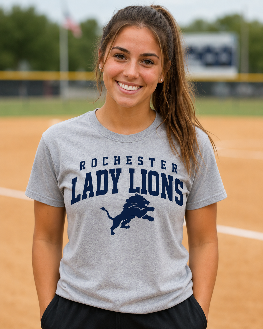 Women's Lady Lions Team T-Shirt - Gray